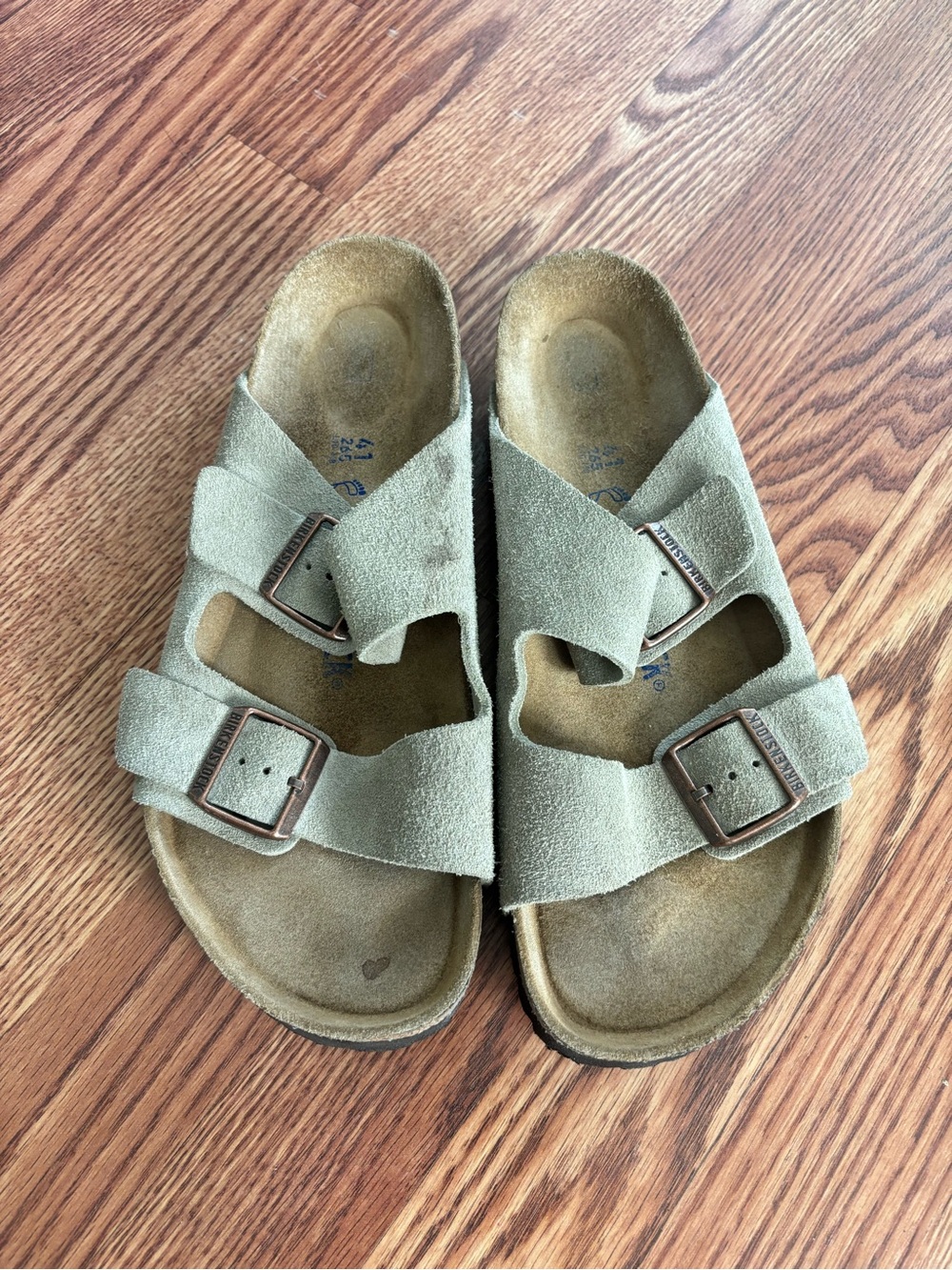 Taupe suede Birkenstock Arizona